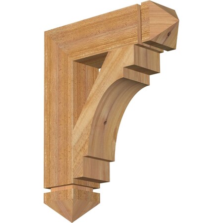 Ekena Millwork Merced Arts & Crafts Rough Sawn Bracket, Western Red Cedar, 4"W x 16"D x 20"H BKT04X16X20MRC03RWR
